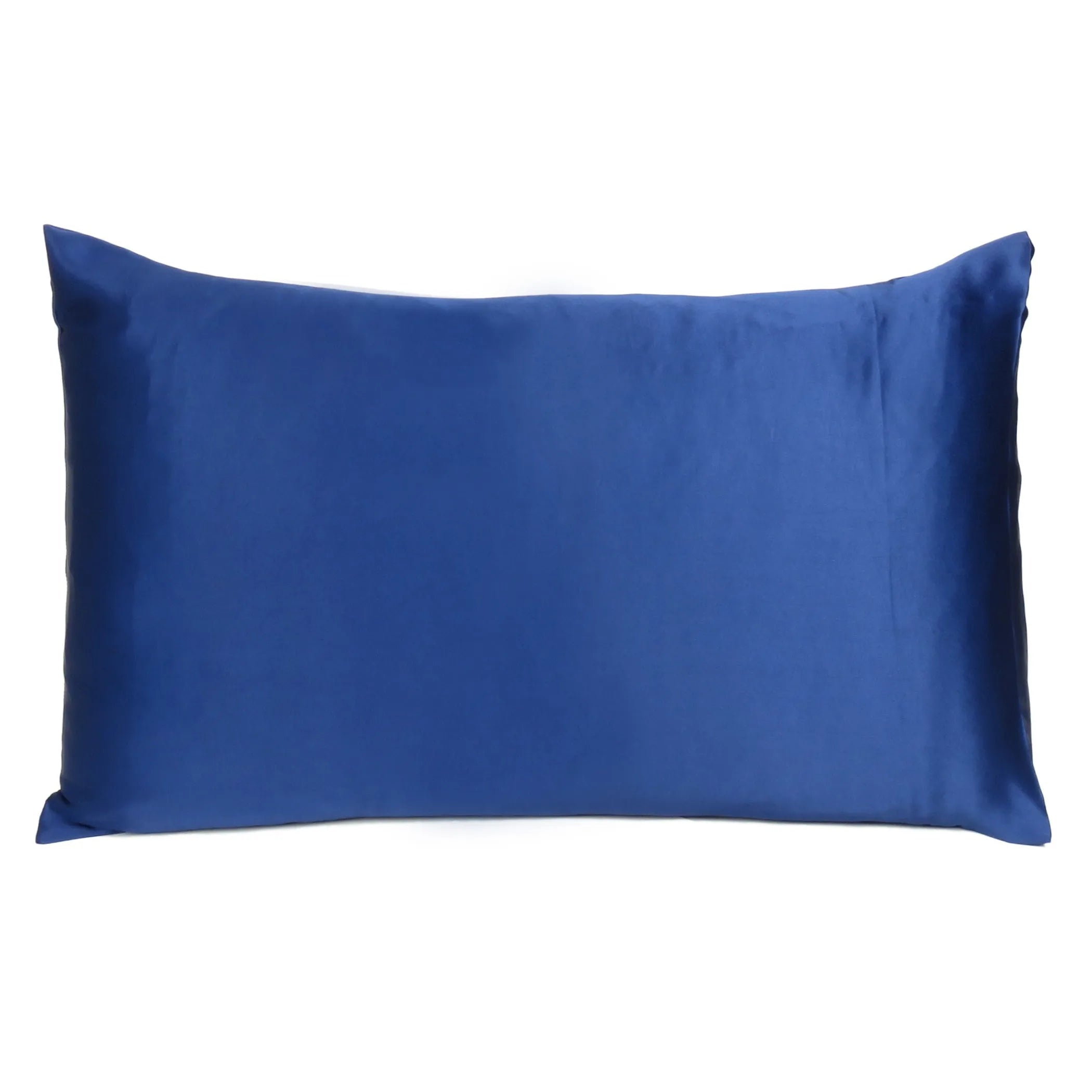 Navy Blue Dreamy Set Of 2 Silky Satin King Pillowcases