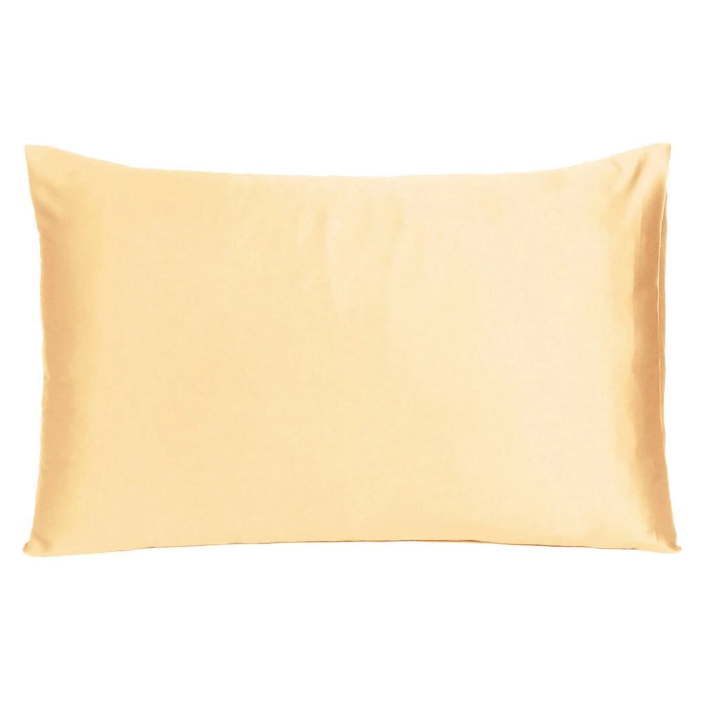 Pale Peach Dreamy Set Of 2 Silky Satin King Pillowcases