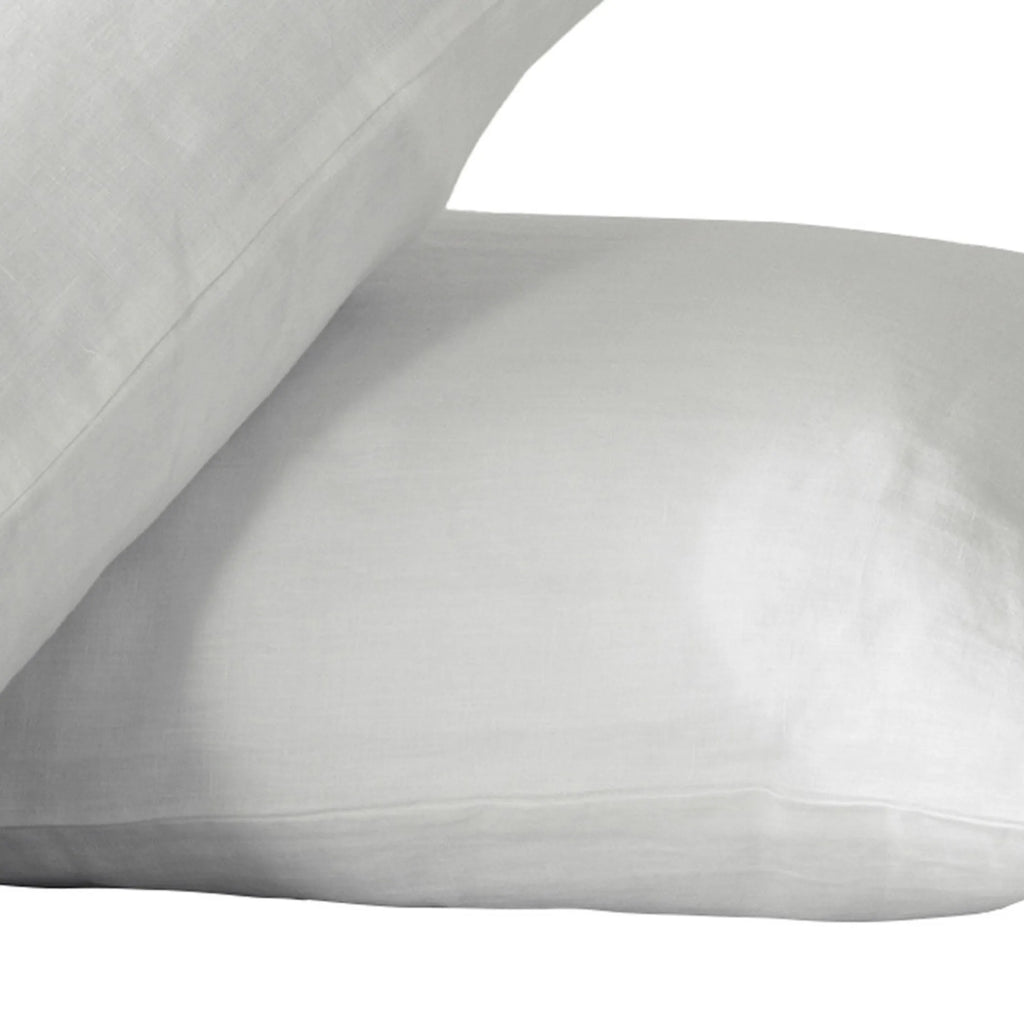 Set of Two Ivory Linen Pillowcases