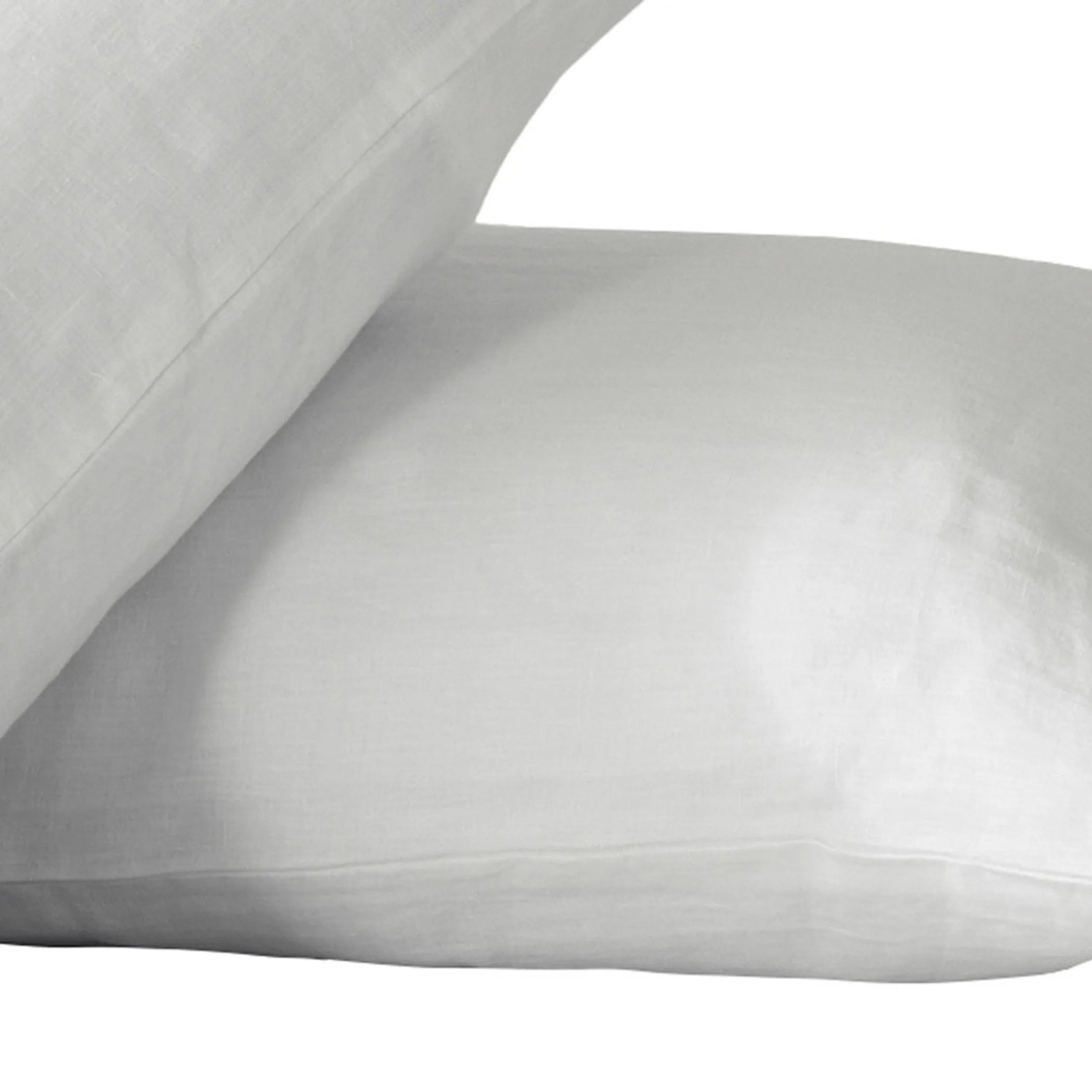 Set of Two Ivory Linen Pillowcases