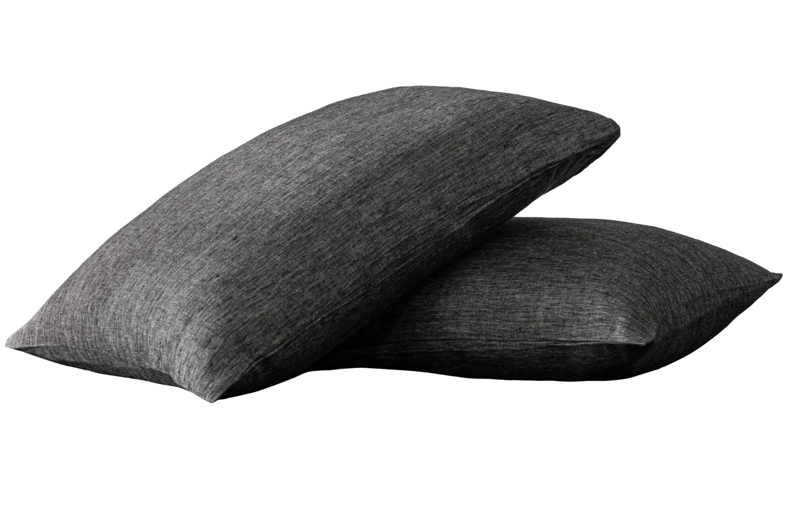 Set of Two Onyx Linen Pillowcases