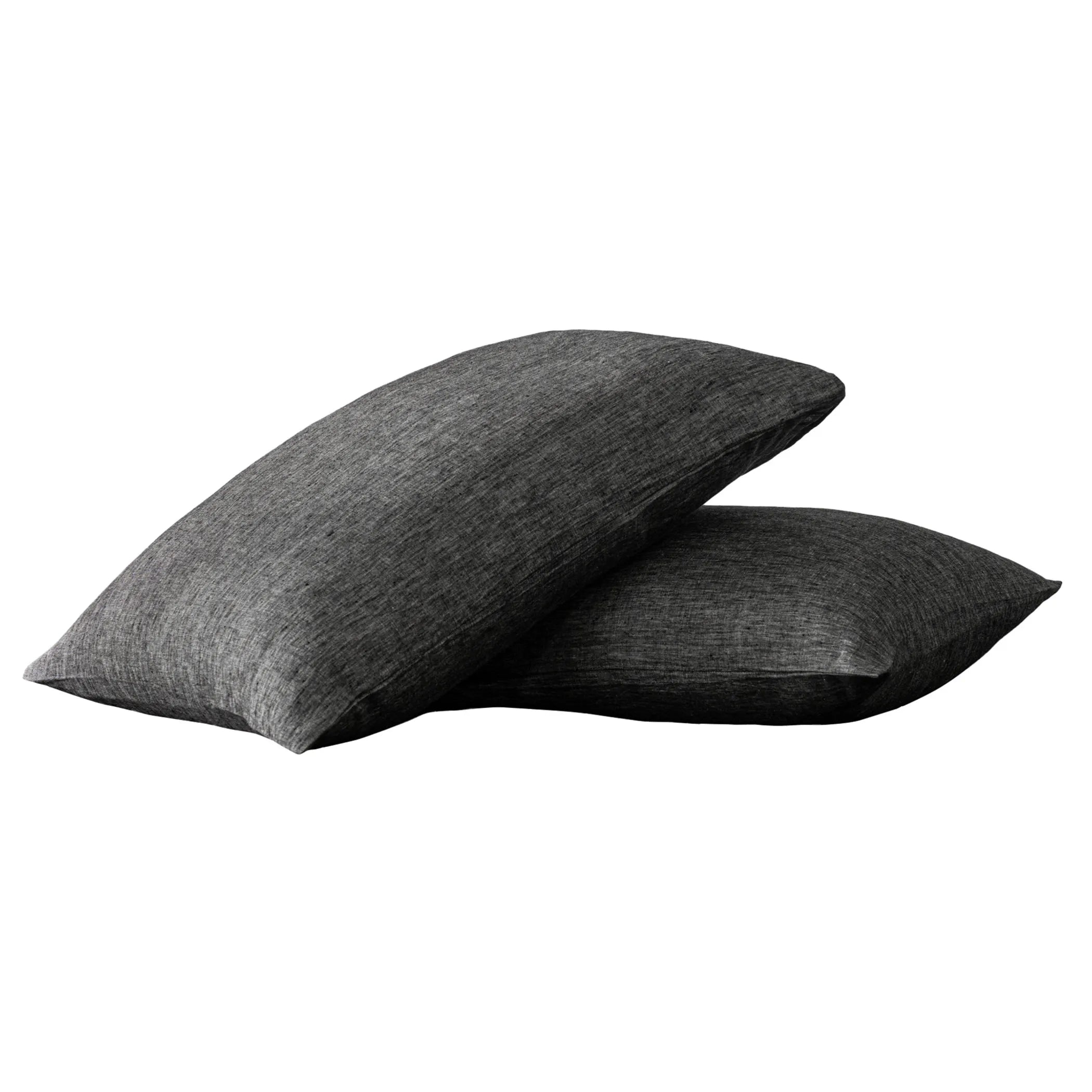 Set of Two Onyx Linen Pillowcases