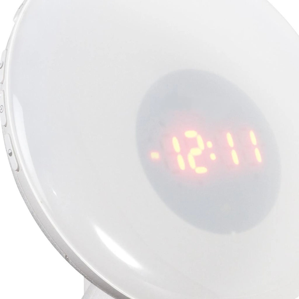 7" White Round LED Desk Lamp With USB